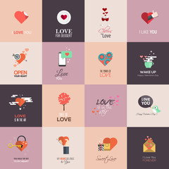 Fototapeta premium Happy valentines day cards