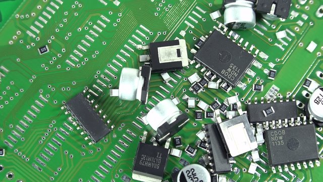 Electronic Components (close-up, not loopable)