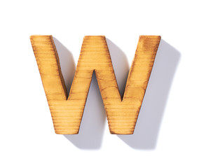 Brown wooden letter isolated