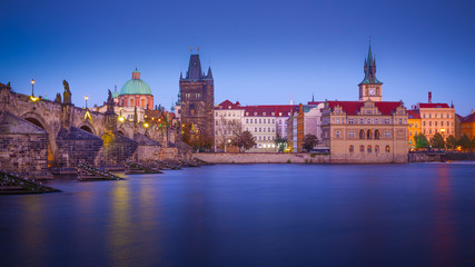 Fototapeta na wymiar View on Prague city short after sunset