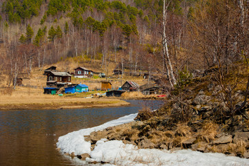 Spring on Circum-Baikal Road to the south of Lake Baikal