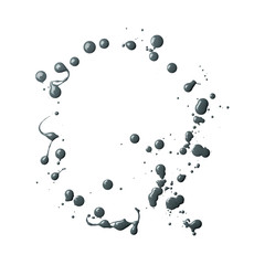 Letter made with the paint drops