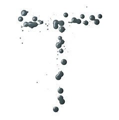 Letter made with the paint drops