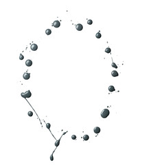 Fototapeta premium Digit made with multiple paint spills