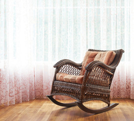 Wicker rocking chair composition