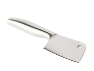 Steel kitchen cleaver knife isolated