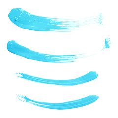 Curved oil paint brush strokes isolated