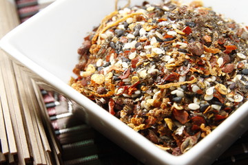 japanese seven spice mixture with buckwheat noodles