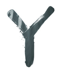 Letter made with the paint strokes