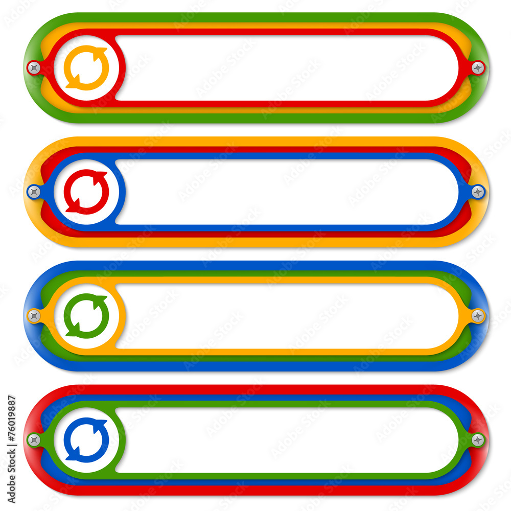 Poster four colored frames for any text and arrows