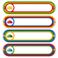 four colored frames for any text and cloud