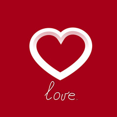 pretty icon white heart for valentines day