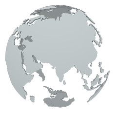 Прозрачный шар с очертаниями континентов земного шара