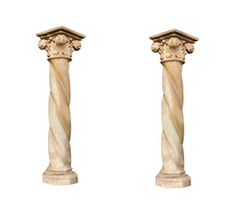 Architectural columns on a white background
