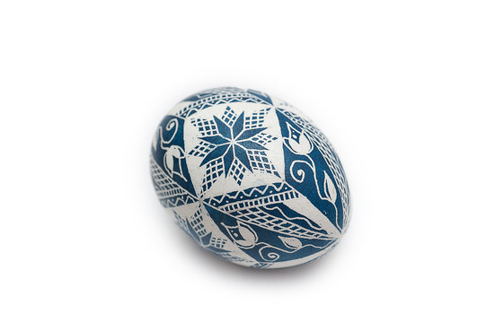 Colorful traditional Russian Ester Egg - blue