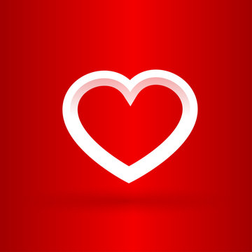 pretty icon white heart for valentines day