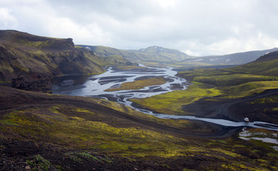 Famous Icelandic hiking destination, Iceland, landmannalaugar