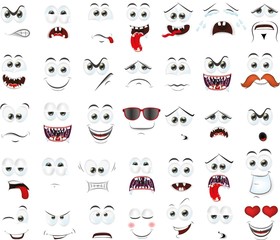 Мультфильм лица с эмоциями