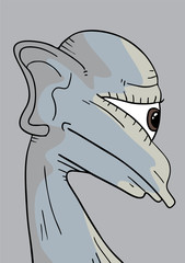 Naklejka premium Alien face