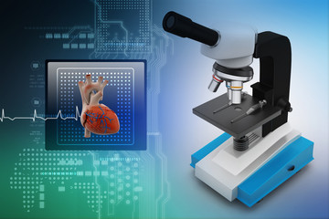 microscope on abstract background