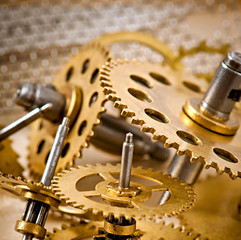 old mechanical clock gear
