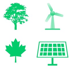 Nature et énergie renouvelable en 4 icônes