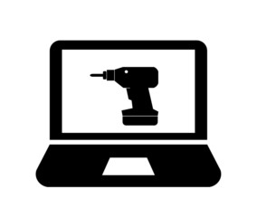 Perceuse électrique dans un ordinateur portable