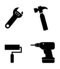 Outils de bricolage en 4 icônes