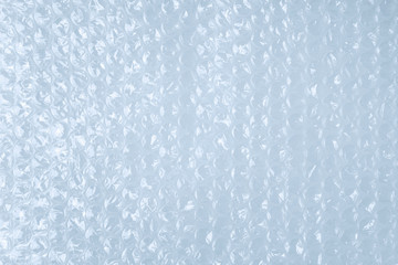 Blue plastic bubble wrap texture background