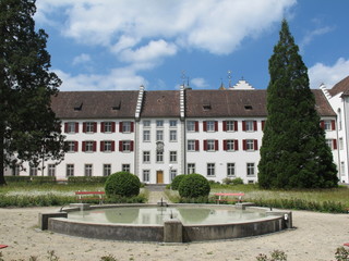 Fototapeta na wymiar Klostergebäude - Klosterinsel Rheinau (Schweiz)
