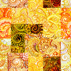 Repeating arabic floral pattern. Abstract watercolour