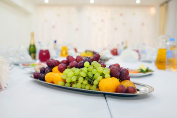 fruit platter on a banquet table
