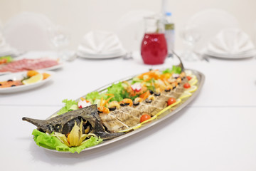 dish at the banquet table