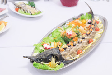 dish at the banquet table