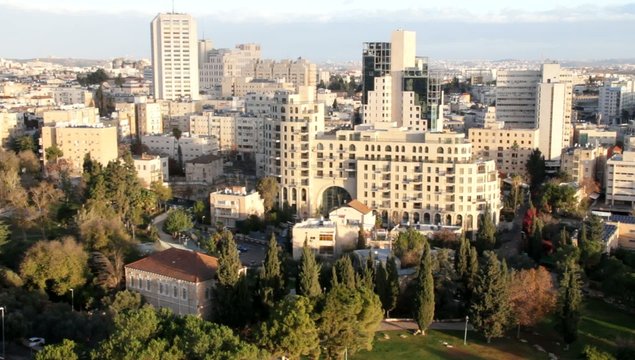 Contemporary Western Jerusalem at winter