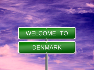 Denmark Welcome Travel Sign