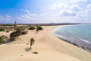  Aerial view on sand dunes in Chaves beach Praia de Chaves in Bo