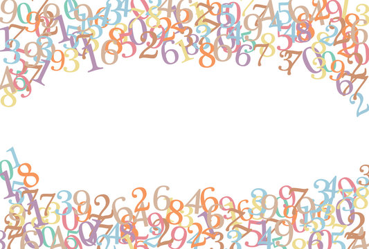 A colorful frame on top and bottom with random numbers