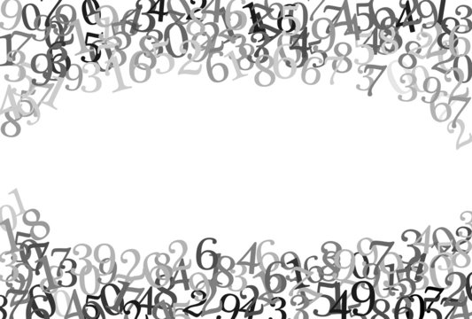 A frame on top and bottom with random numbers in gray scale