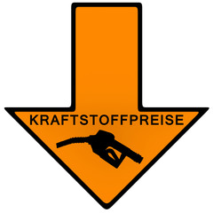Kraftstoffpreise fallen, orange