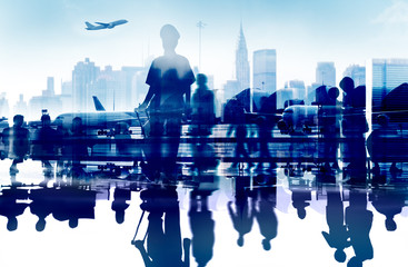 Business People Travel Departure Aiport Passenger Concept