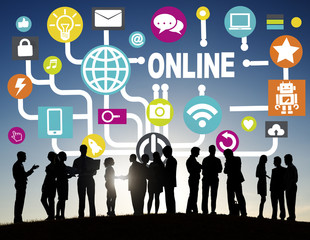 Global Online Communication Social Networking Technology Concept