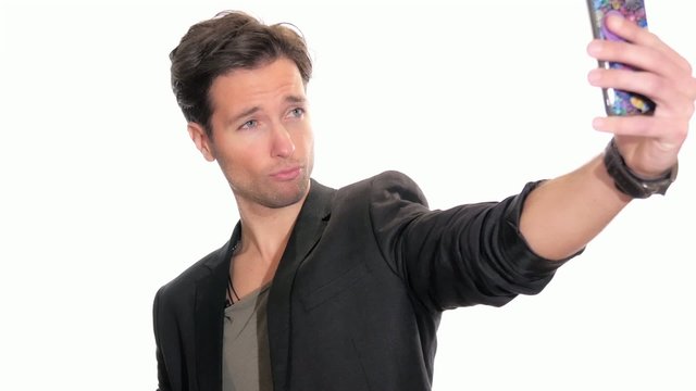 young man taking a selfie