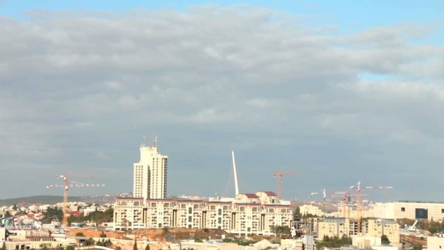 Contemporary Western Jerusalem at winter morning