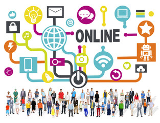 Global Online Communication Social Networking Technology Concept