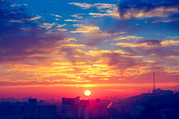 Fototapeta premium Orange sunset