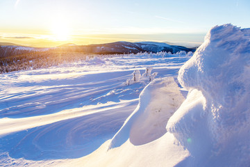 Sunset over the mountains