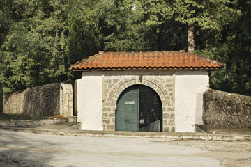 Gate to the cemetery in Filiates. Greece