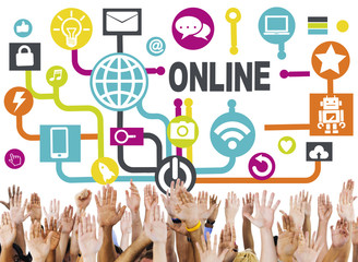 Global Online Communication Social Networking Technology Concept