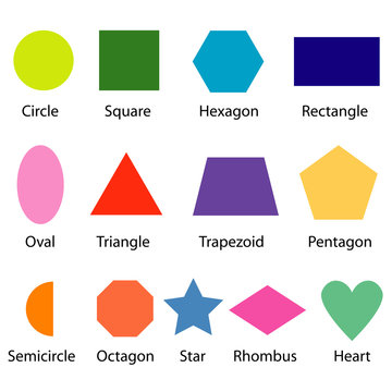 shapes chart for kids vector